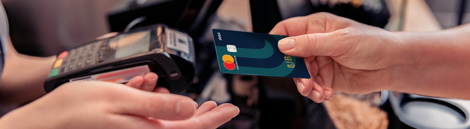 UBank debit card at register