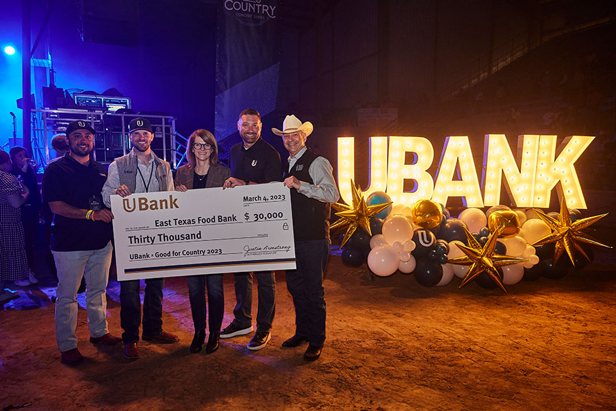 UBank presents check for $30K to East Texas Food Bank