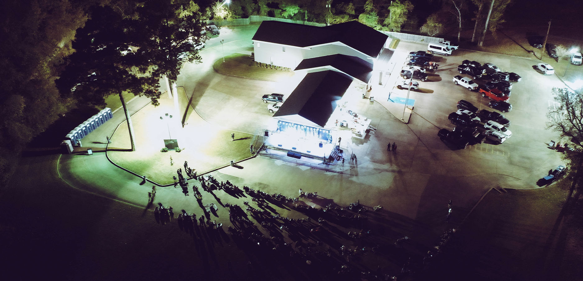 aerial view of concert at UBank location