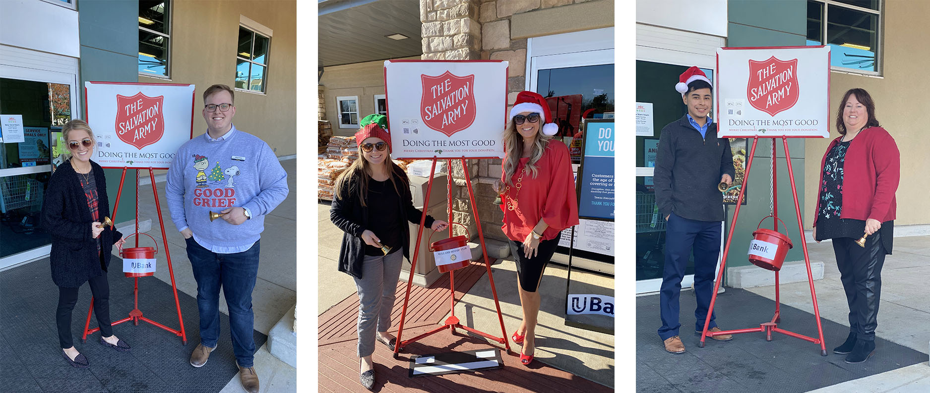 ubank employees ringing bell for salvation army
